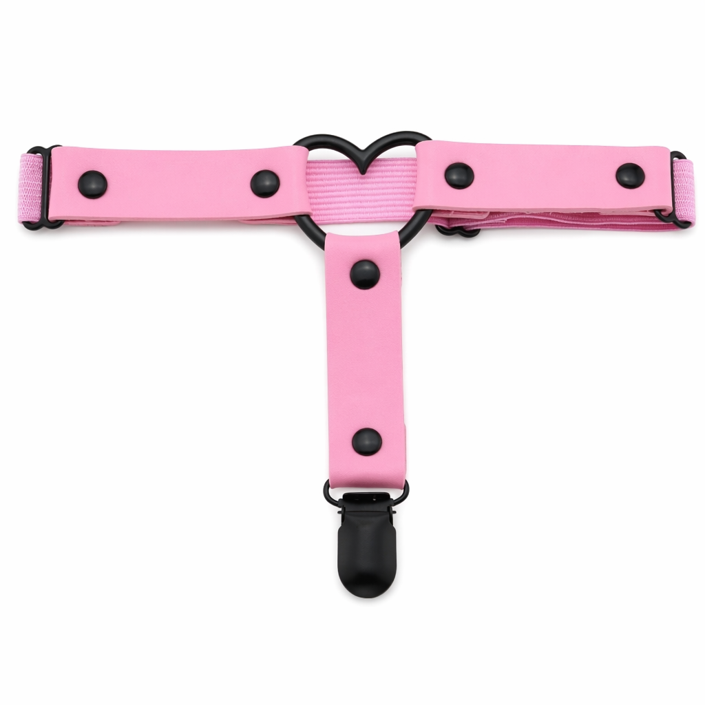 Gothic Leather Leg Garter pink