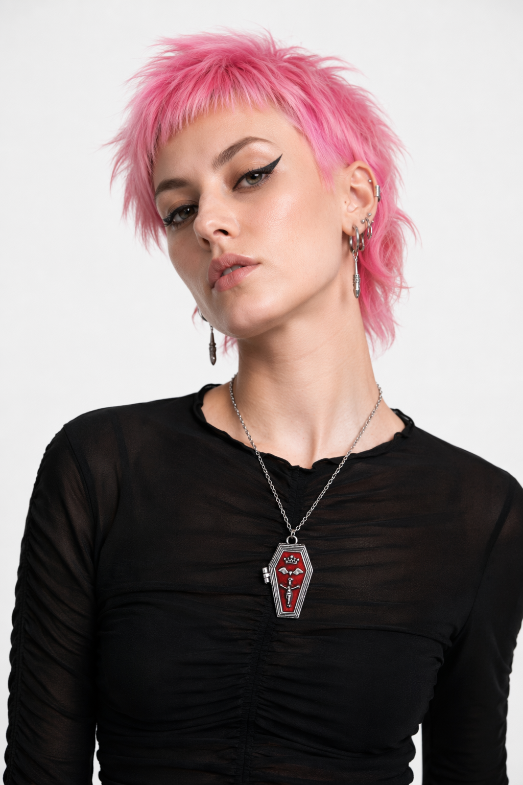 Gothic Coffin Pendant Necklace Default Title