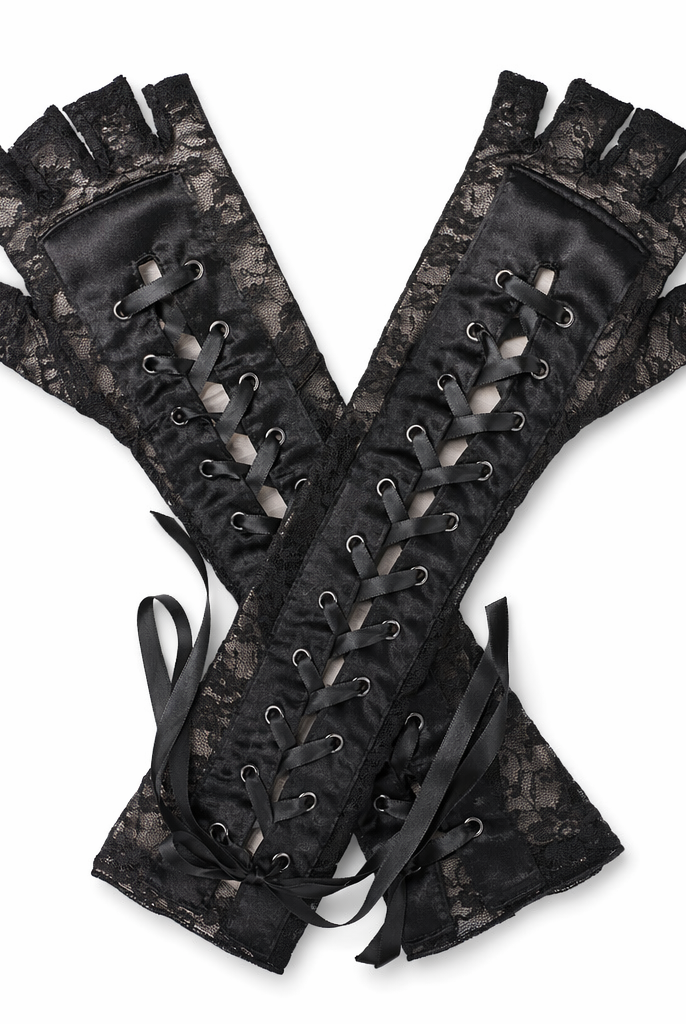 "Dark Lace Goth Gloves" Default Title