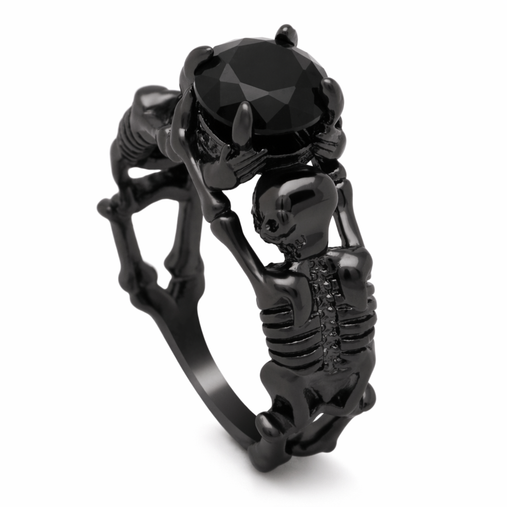 Gunmetal Black Stone Ring 7