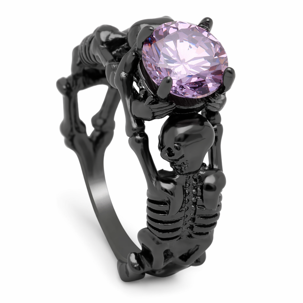 Duo Death: Black-Purple Stone Ring. 10