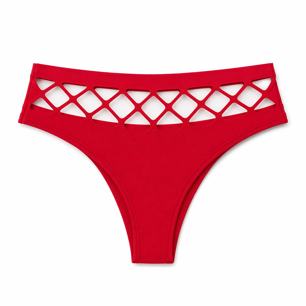 Mesh Nylon Briefs Red