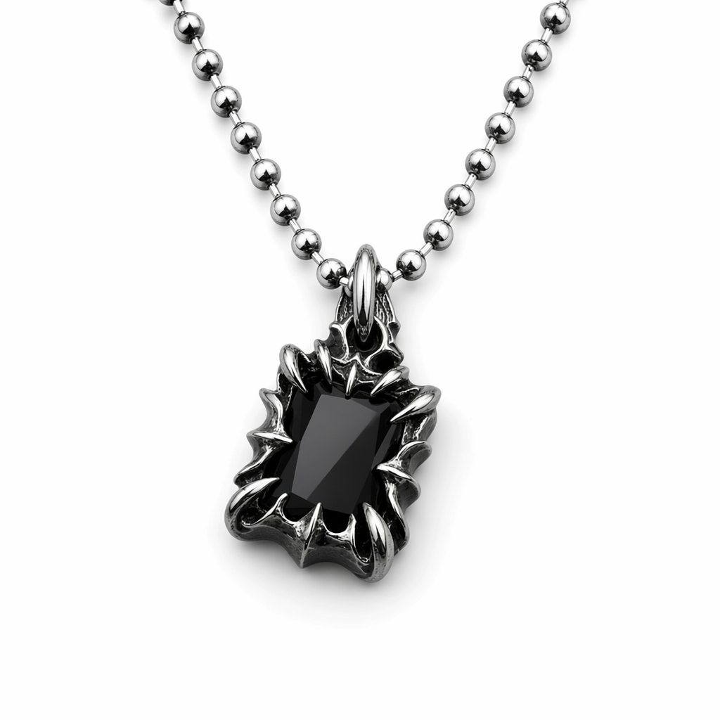 Explosive Gothic Claw Pendant Black stone