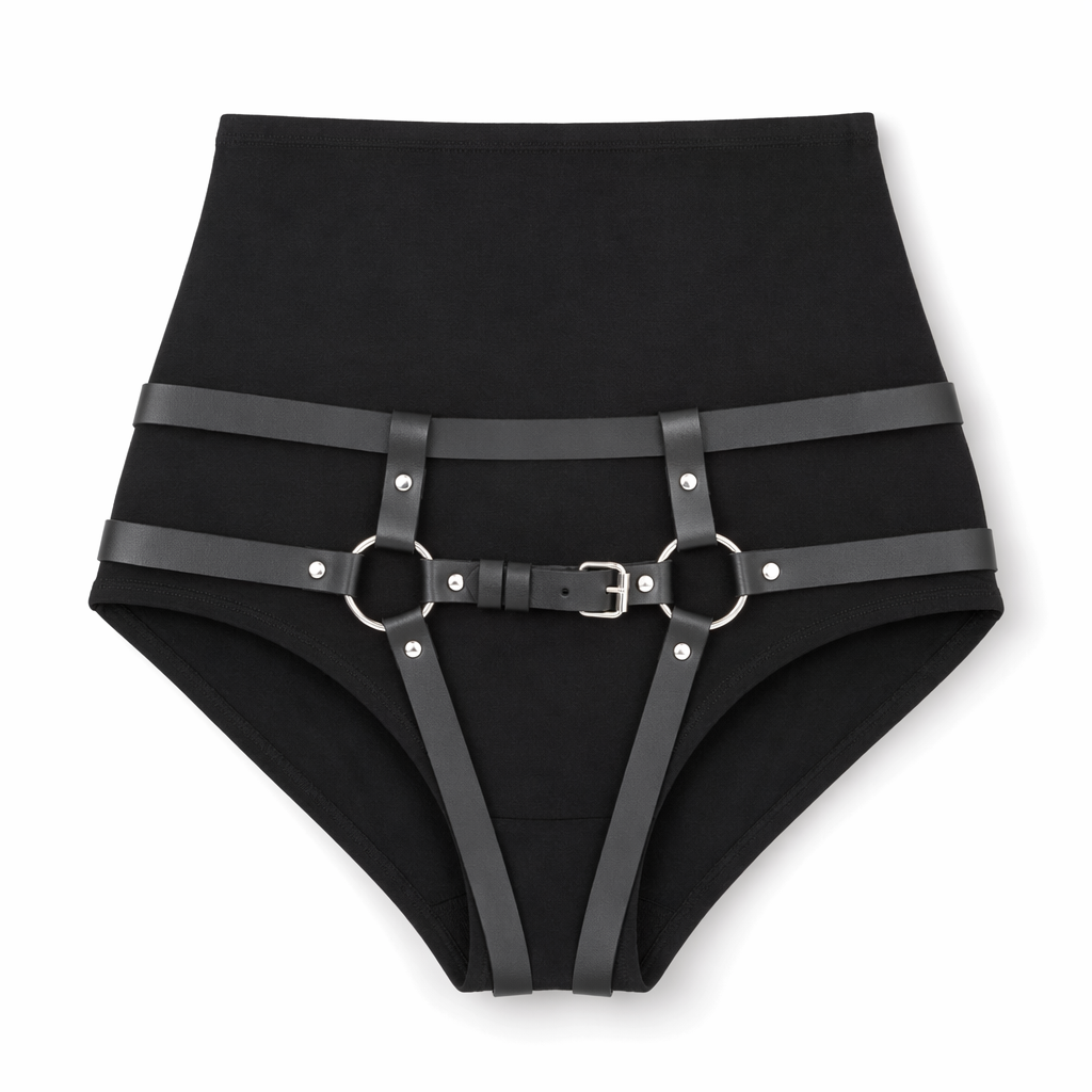 "Black PU Leather Harness Underwear - Intense" Default Title