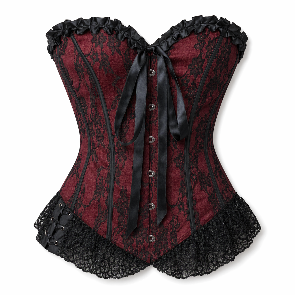 Lace Trim Corset Top Default