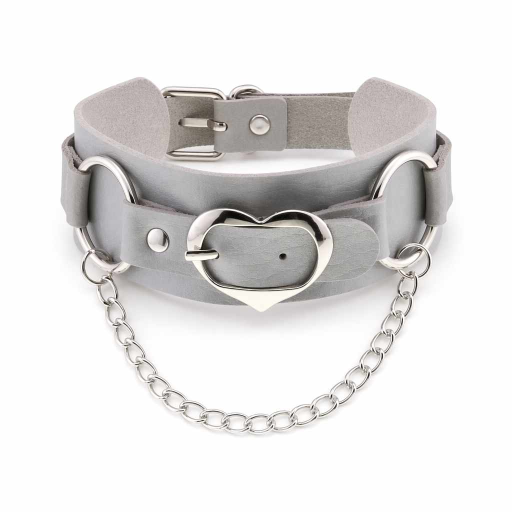 Heart Buckle Choker silver color