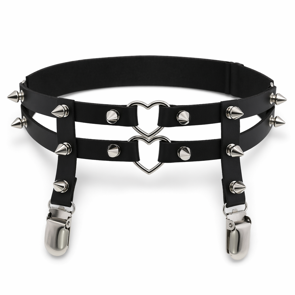 Heart Spike Garter black