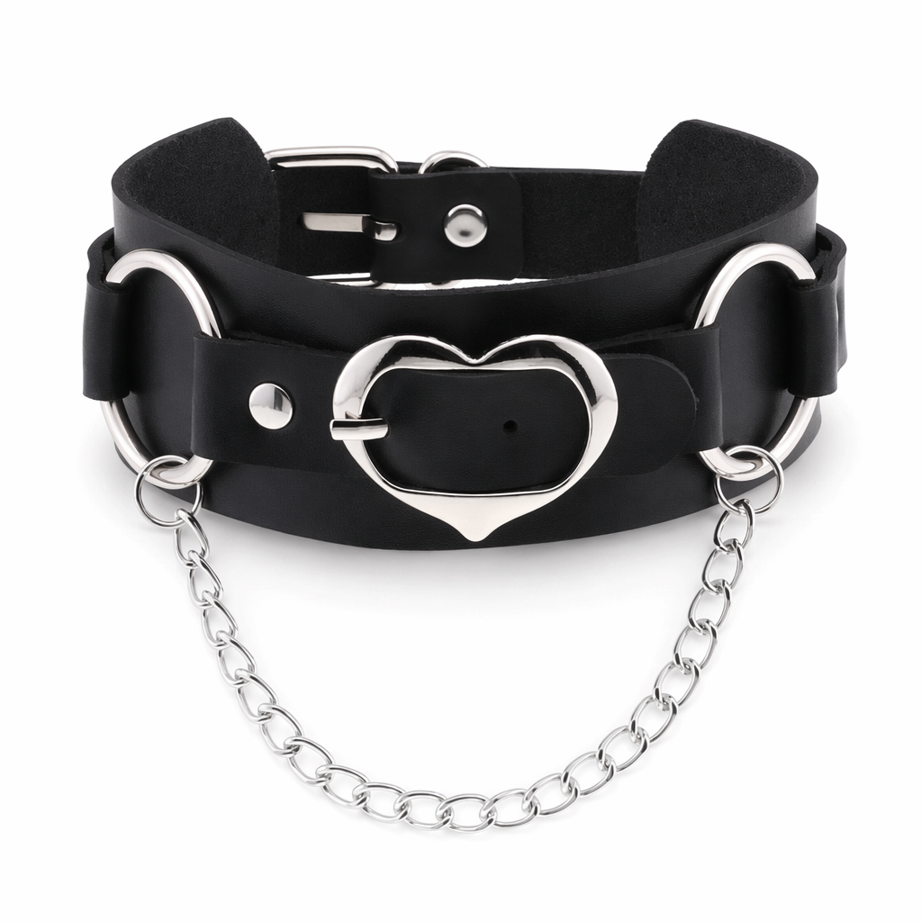 Heart Buckle Choker black