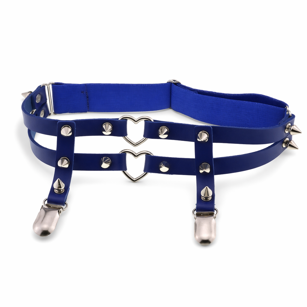 Heart Spike Garter blue