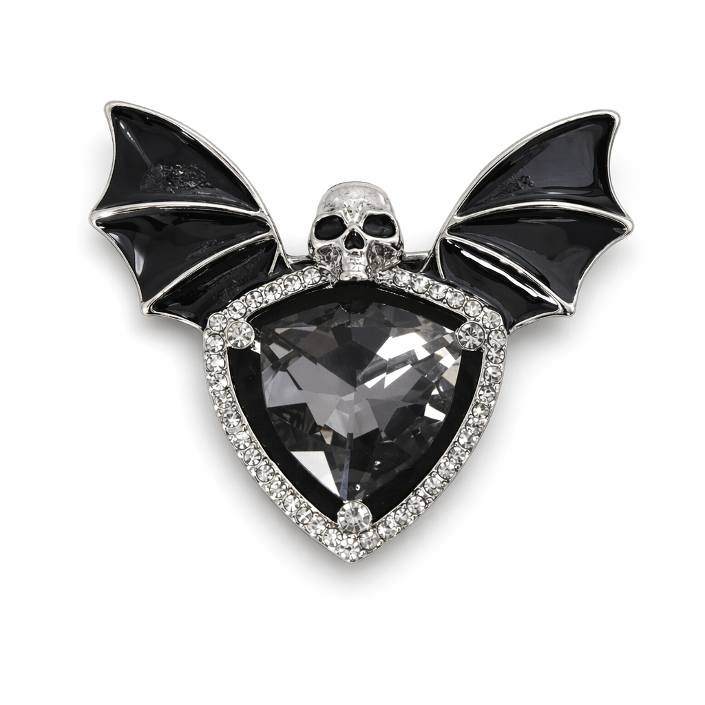 Gothic Winged Skull Brooch Default