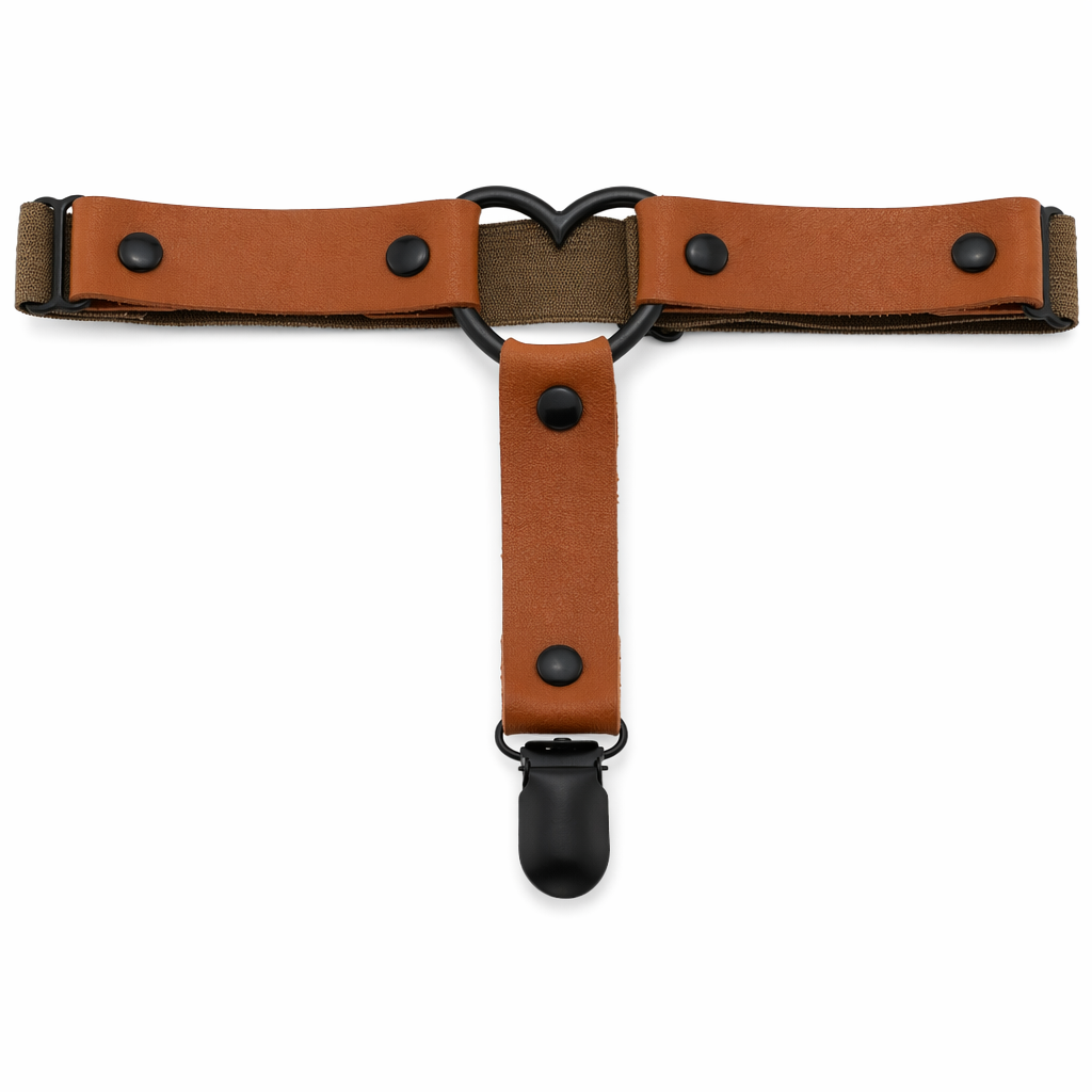 Gothic Leather Leg Garter brown