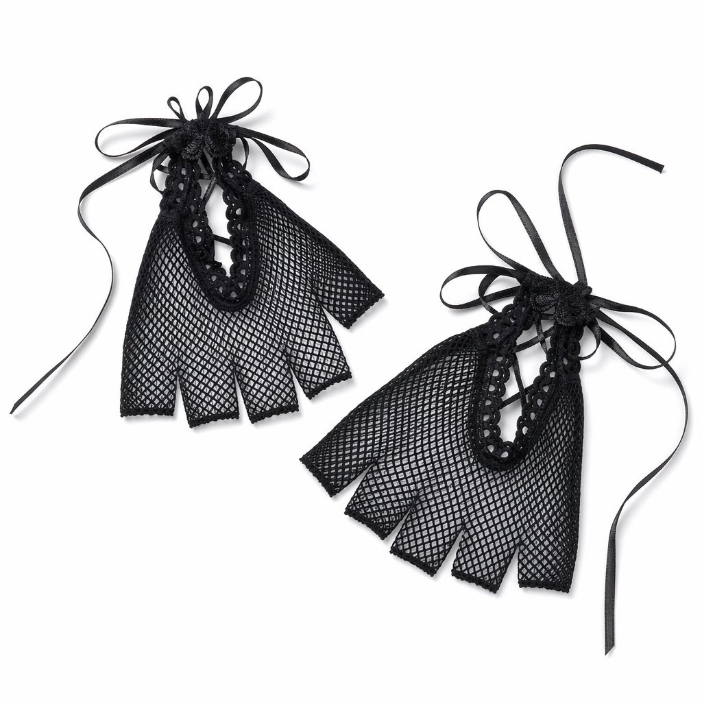 Fishnet Lolita Fingerless Gloves 1