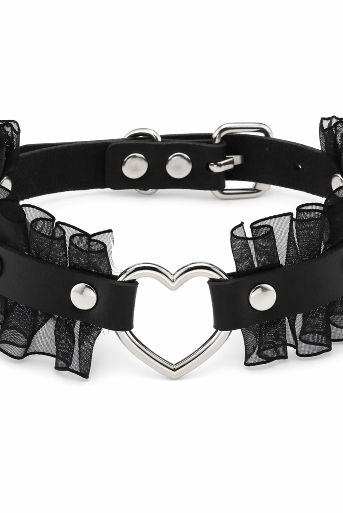 "Charming Lace Heart Necklace" Default Title