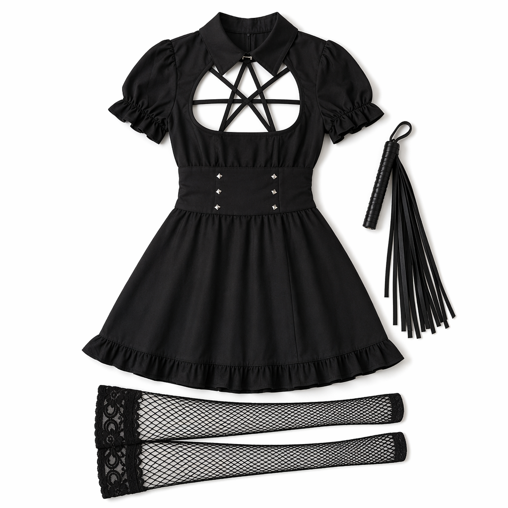 Gothic Dress Set with Stockings Default Title