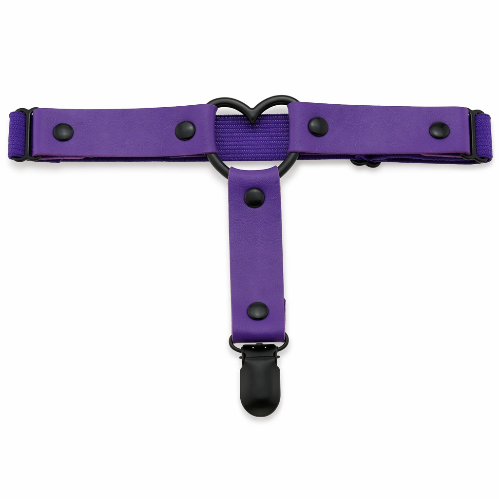 Gothic Leather Leg Garter purple