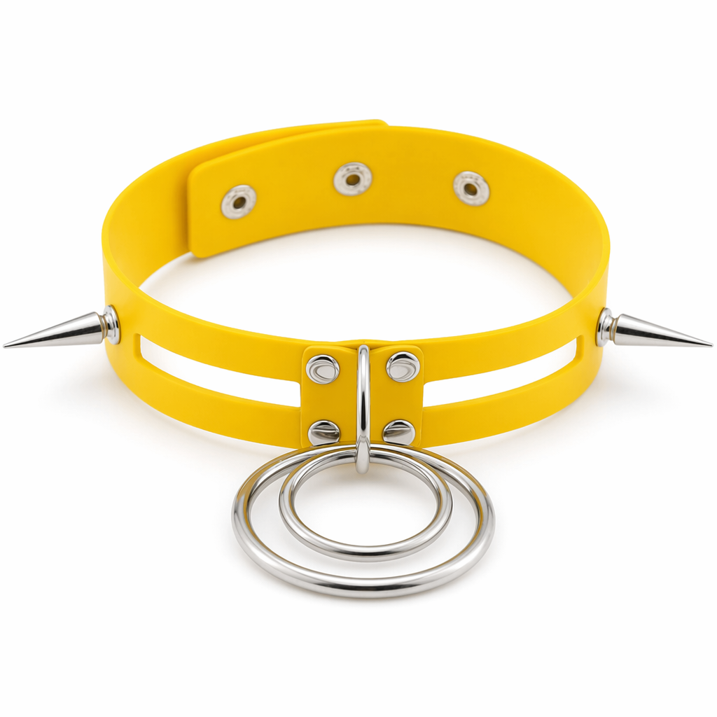 Black Spike Choker (11 Shades) Yellow