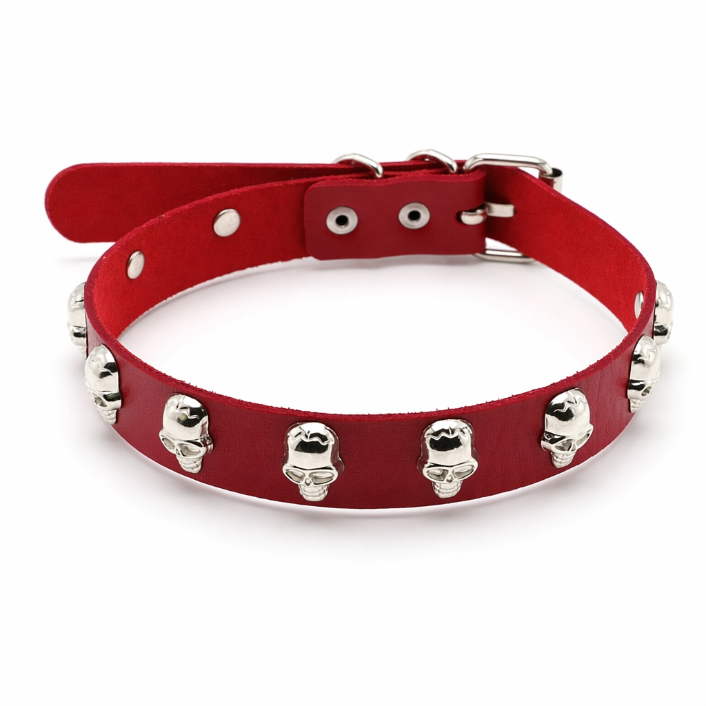 Black Stud Choker: Ultimate Design' Red
