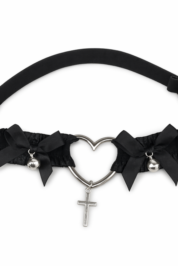 "Heart Lace Leg Garter - Black" B01