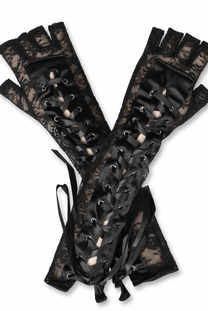 "Dark Lace Goth Gloves" Default Title