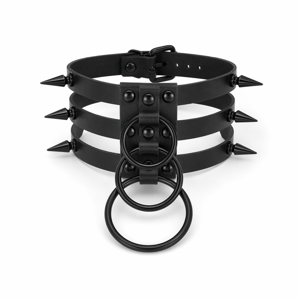 Gothic Spike Leather Choker. Default