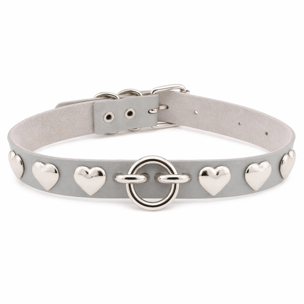 Colorful Heart Choker Gray