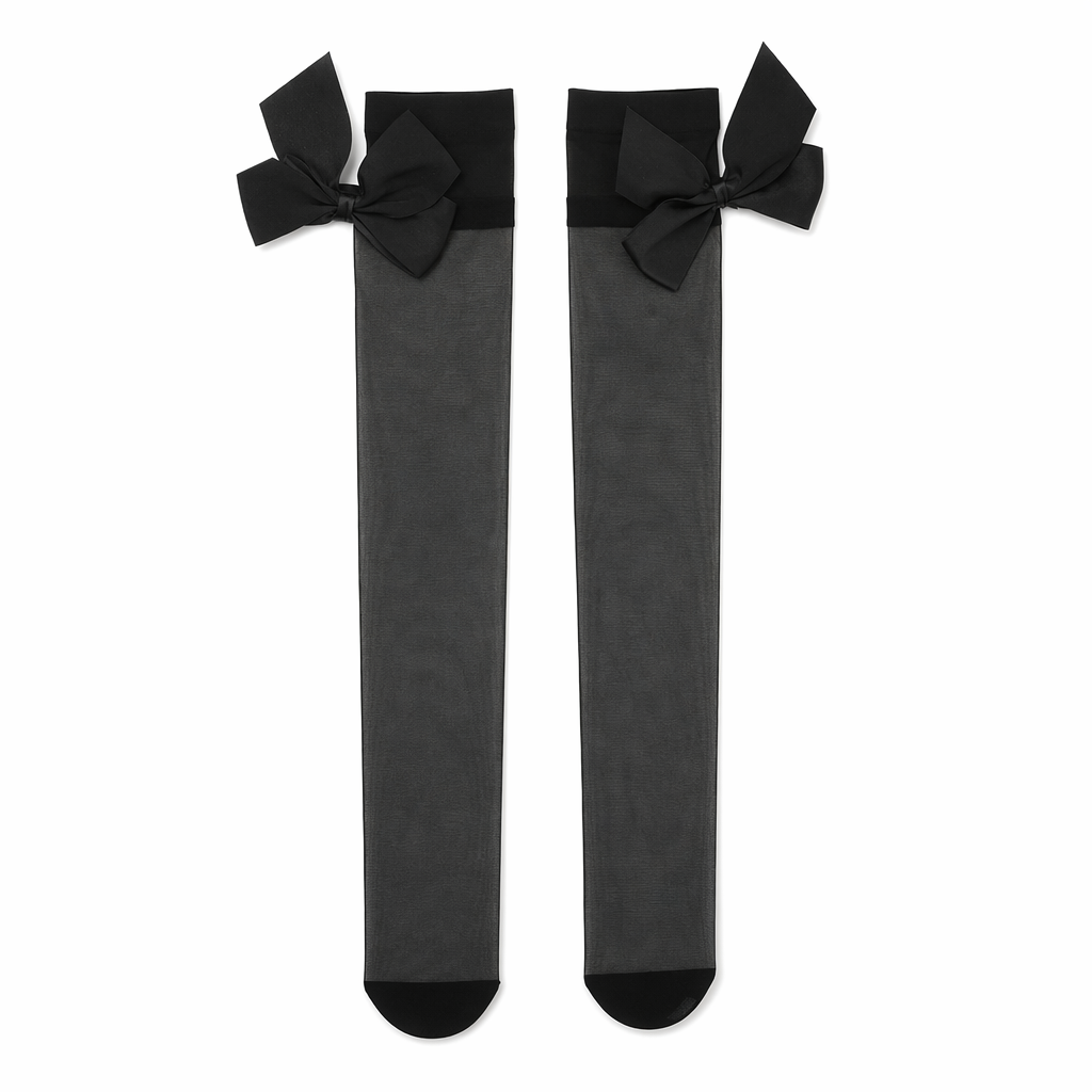 "Night Goth Over Knee Socks" Black