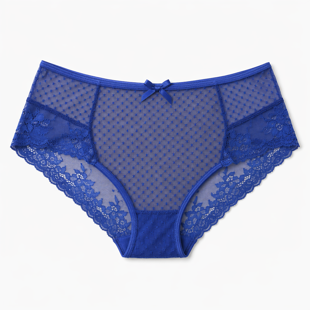 Colorful Lace Underwear Blue Plus Panties