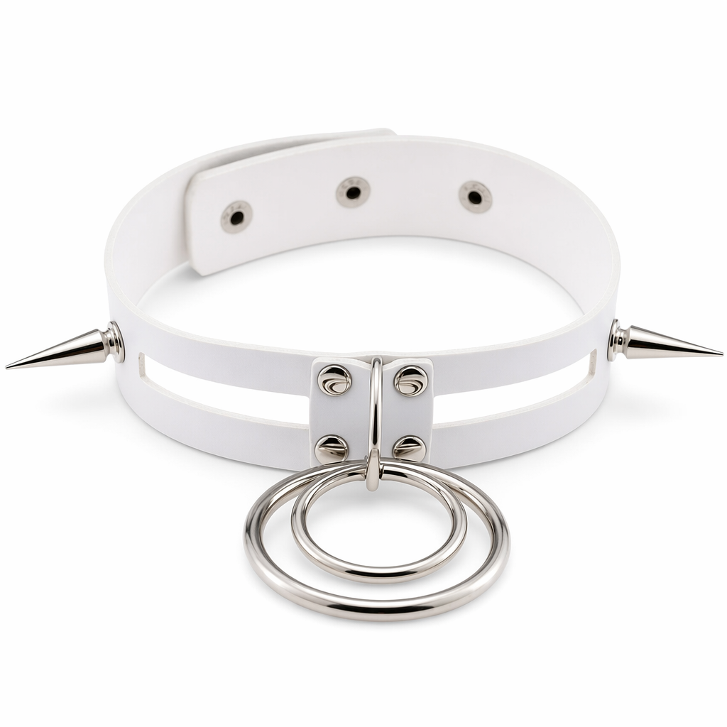 Black Spike Choker (11 Shades) White