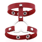 Gothic Leather Bracelet: Heart's Embrace - The Cursed Closet