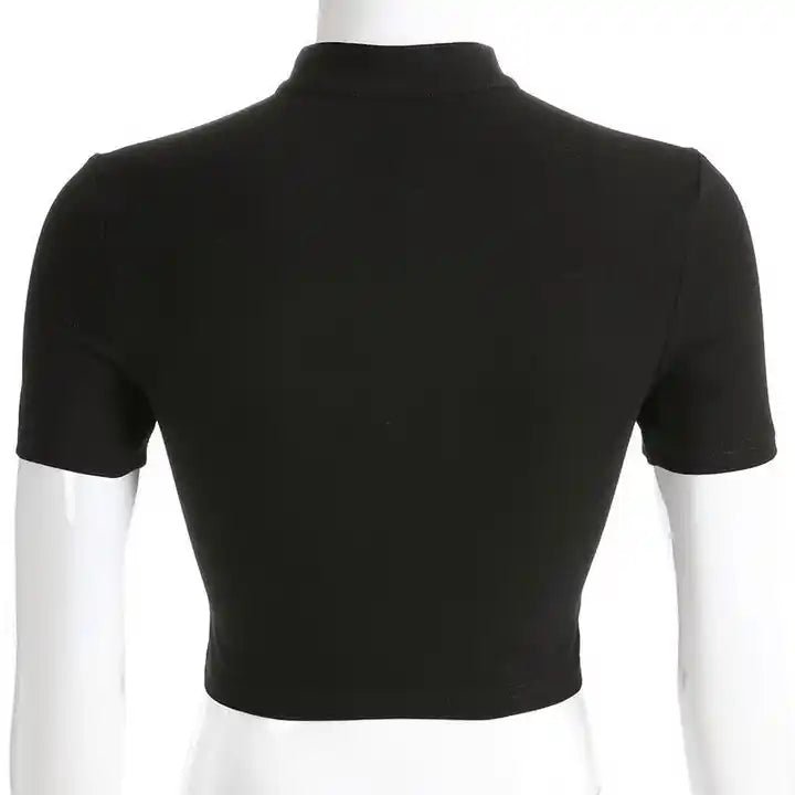 Elegant Ebony Crop Top - The Cursed Closet