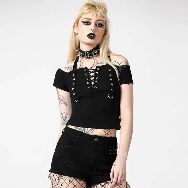 Gothic Off - Shoulder Crop Maximum - The Cursed Closet