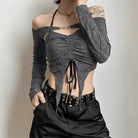 Grunge Backless Crop Top - The Cursed Closet