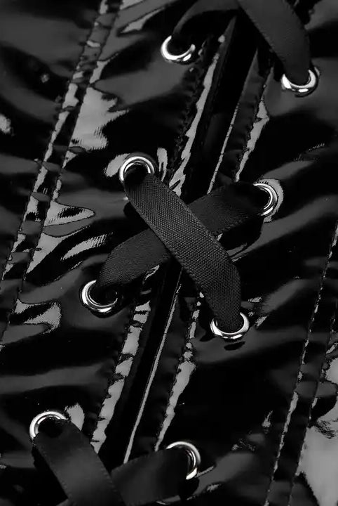 Goth Waist Corset in Serpent Black - The Cursed Closet