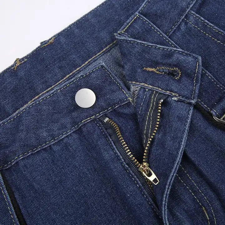 Blue High Waisted Grunge Denim Jeans - The Cursed Closet