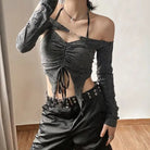 Grunge Backless Crop Top - The Cursed Closet