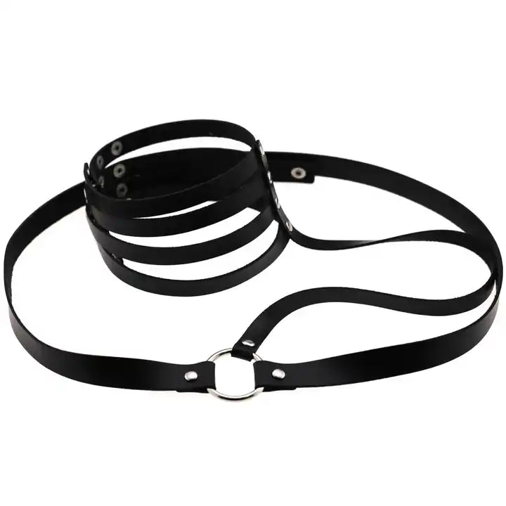 Dark Gothic Choker Harness - The Cursed Closet