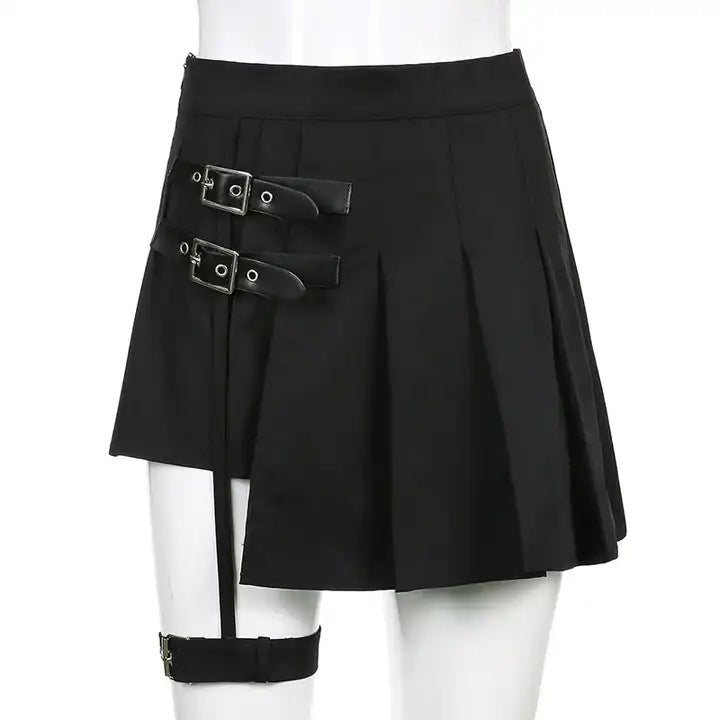 Gothic Pleated Skirt - Black - The Cursed Closet