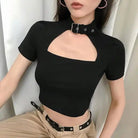 Elegant Ebony Crop Top - The Cursed Closet