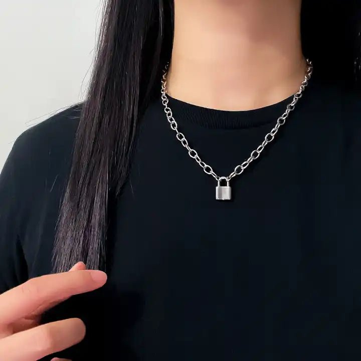 Ecstatic' Padlock Choker Chain Necklace - The Cursed Closet