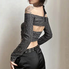 Grunge Backless Crop Top - The Cursed Closet