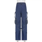 Blue High Waisted Grunge Denim Jeans - The Cursed Closet