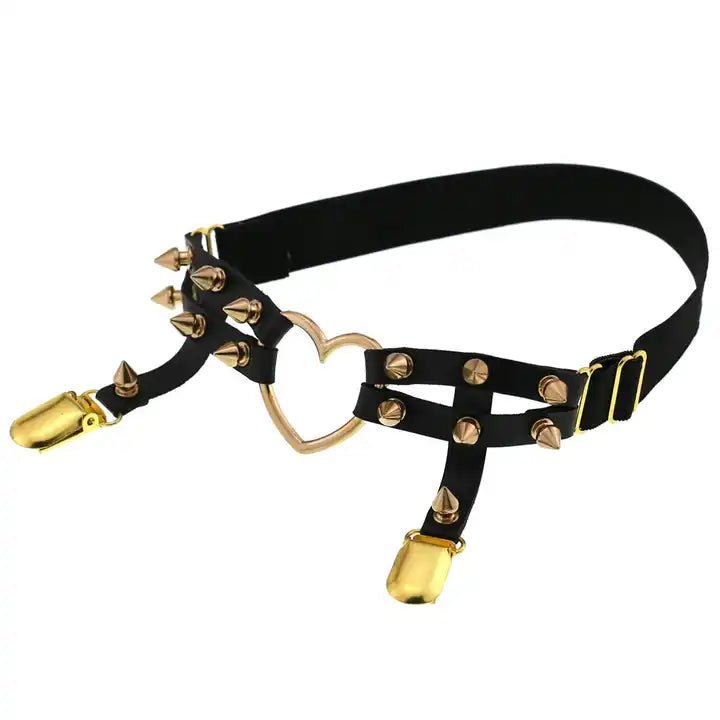 Gothic Leather Garter Belt - Cosplay - The Cursed Closet