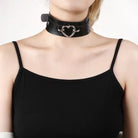 Faux Leather Heart Choker - Love Hurts - The Cursed Closet
