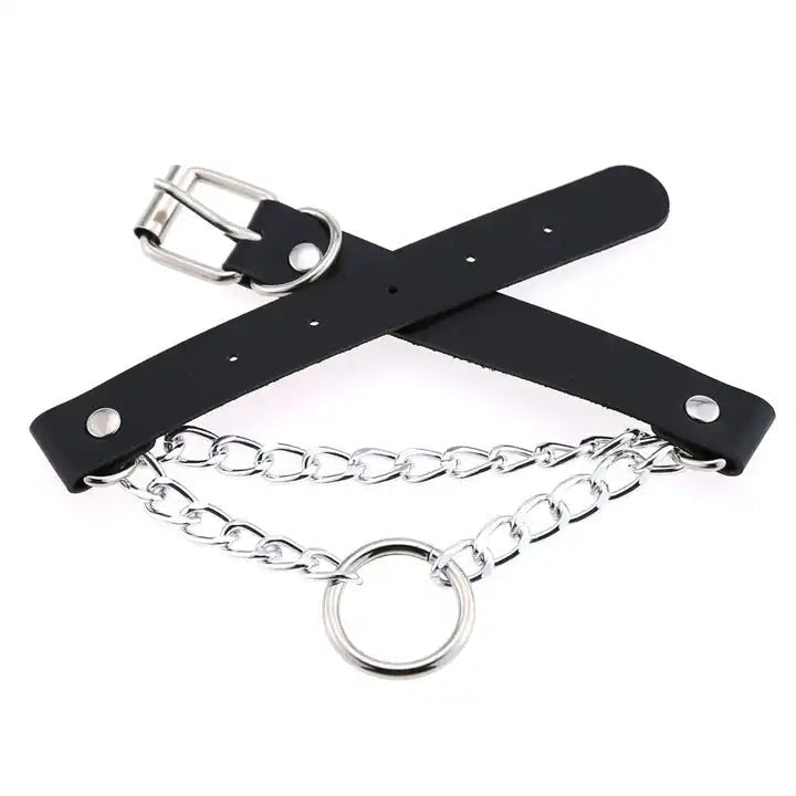 Faux Leather Padlock Choker - The Cursed Closet