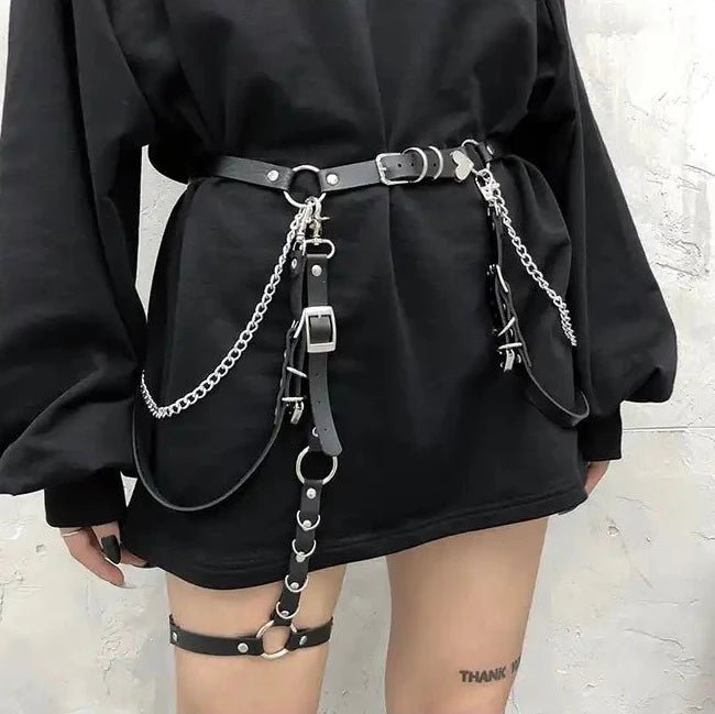 Gothic Black Leg Strap Garter - The Cursed Closet