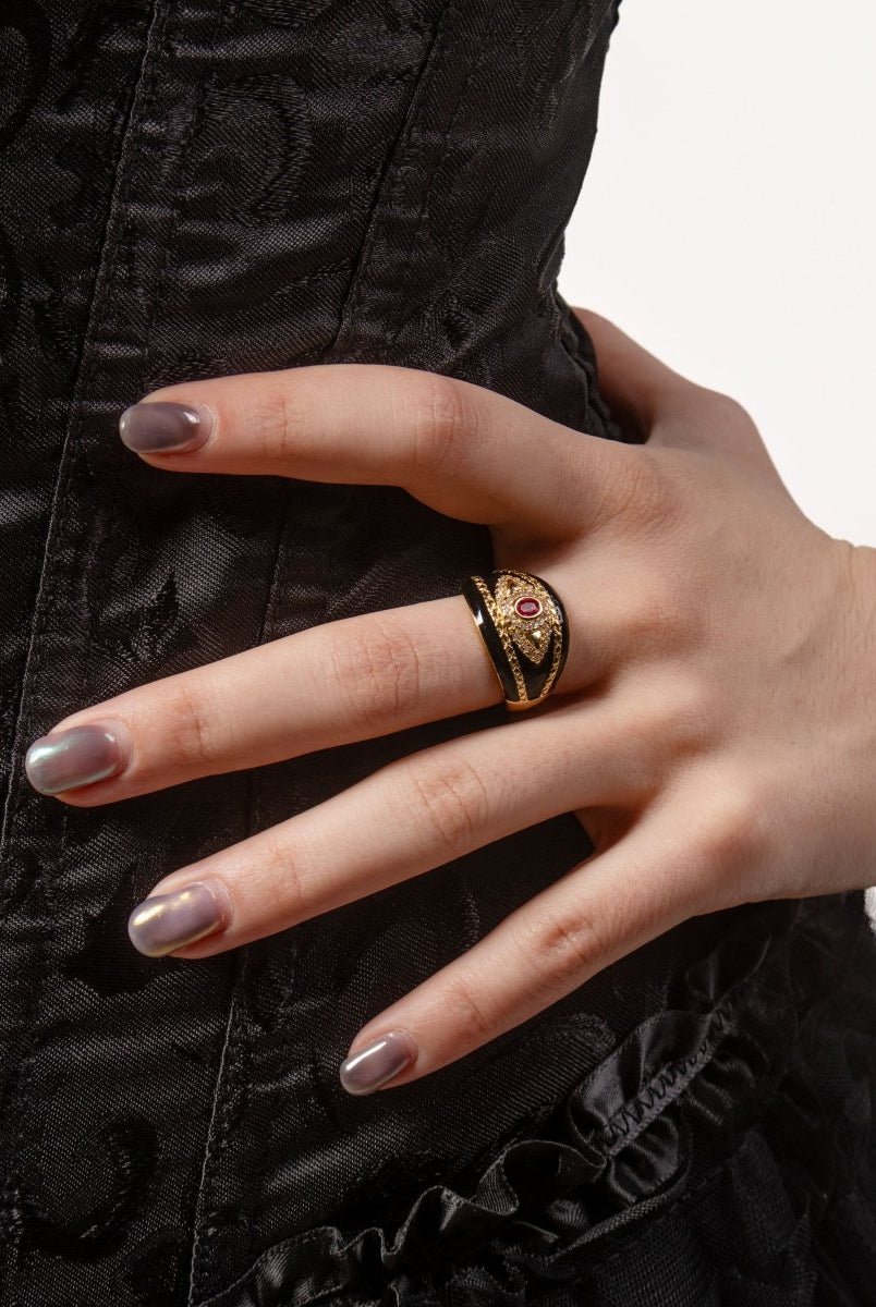 Midnight Monarch Ring - The Cursed Closet