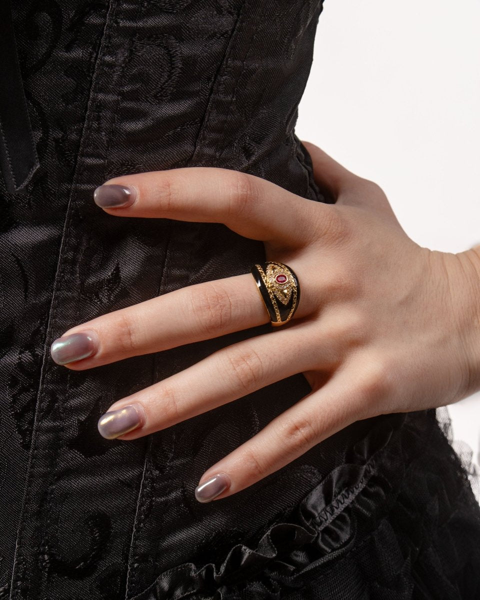 Midnight Monarch Ring - The Cursed Closet