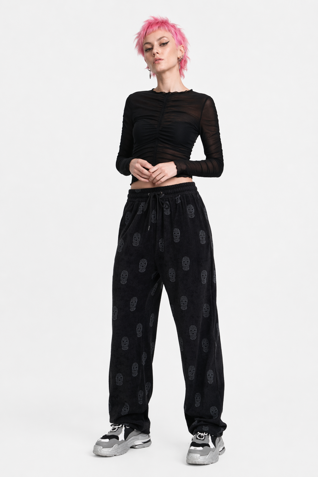 Fearful Grunge Skull Pants' black