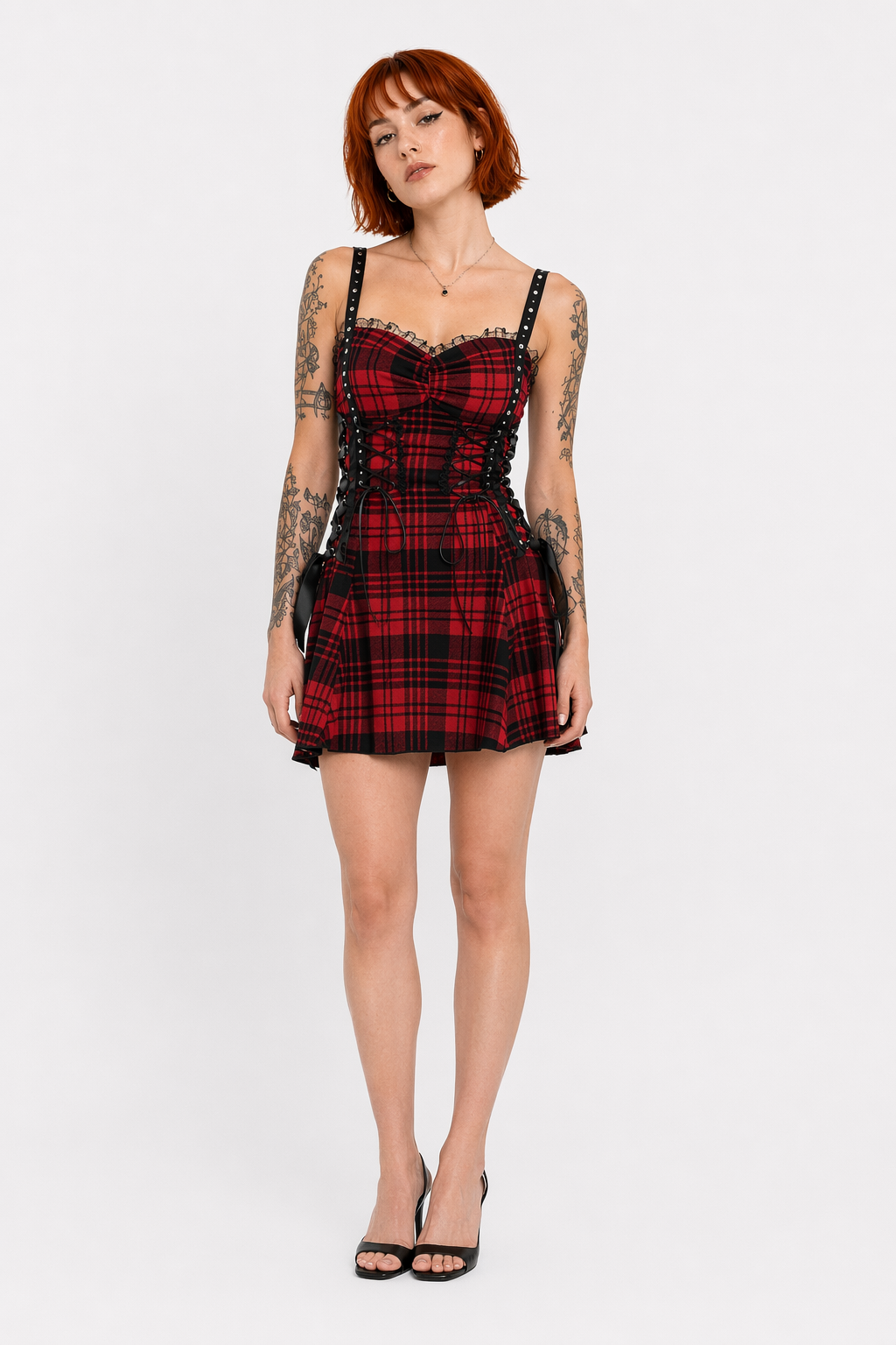 "Rebel Plaid Grunge Dress" 1