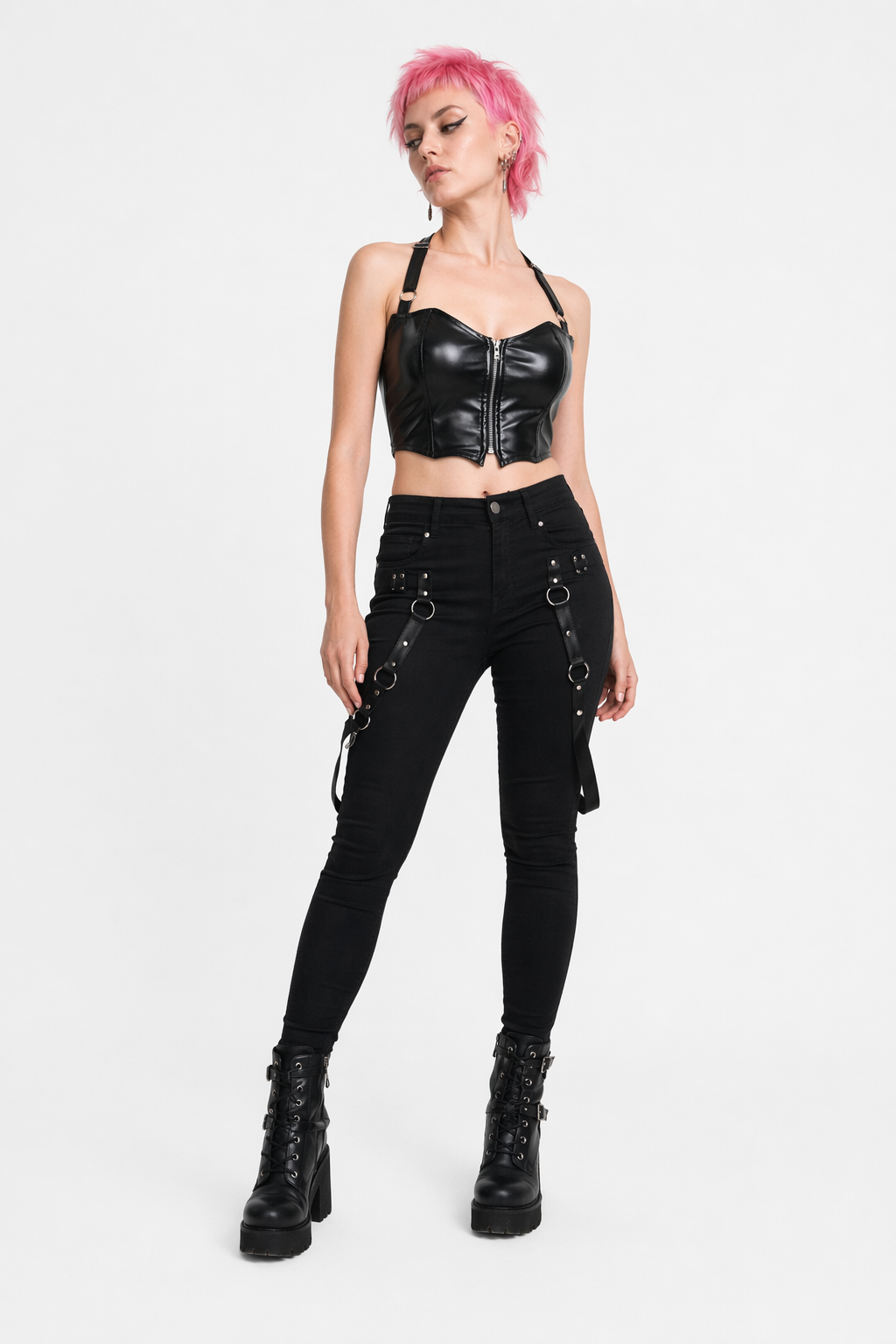 "Saturn Gothic Black Corset Top" Black